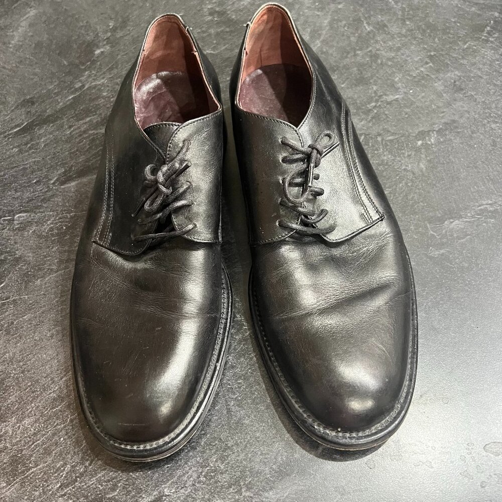 J. Crew Men's 90's Vintage Black Leather Dress Shoes Size 10 Lace Up Classic